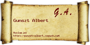 Gunszt Albert névjegykártya