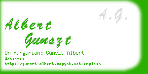 albert gunszt business card